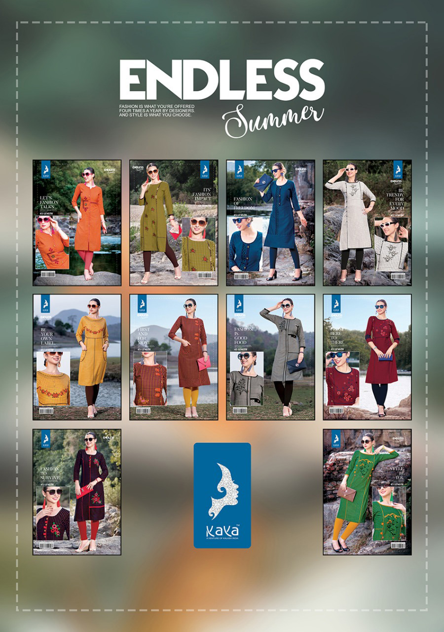 Kaya Design Endless Summer Print Embroidery Kurti Kaya Design Endless Summer Print Embroidery Kurti